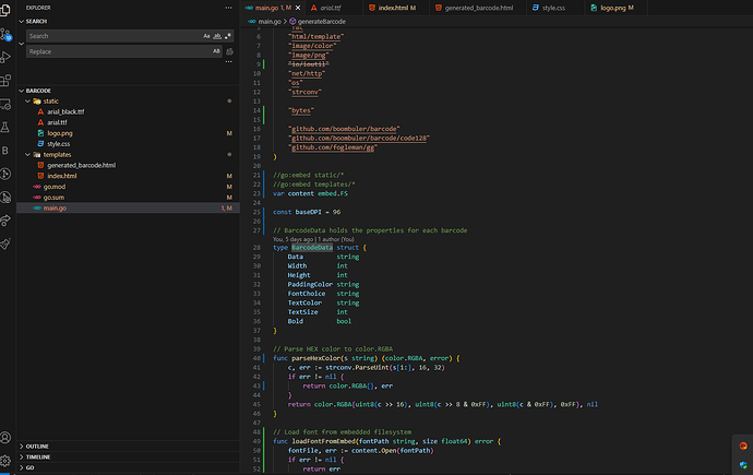 2024-09-20 23_15_35-main.go - barcode - Visual Studio Code