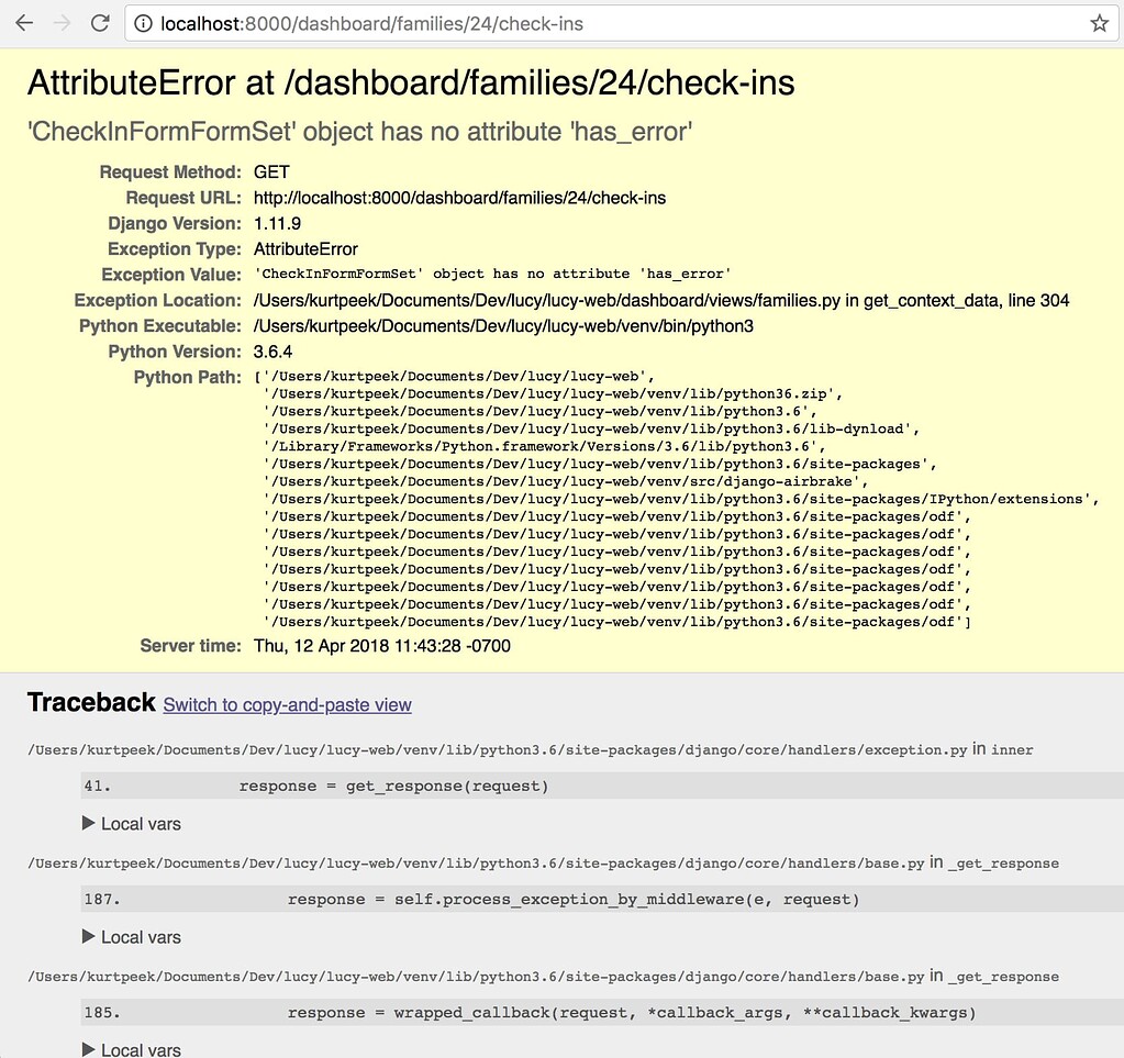 Object has no attribute groups