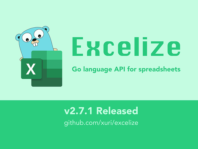 Excelize 2.7.1 Released|333*250
