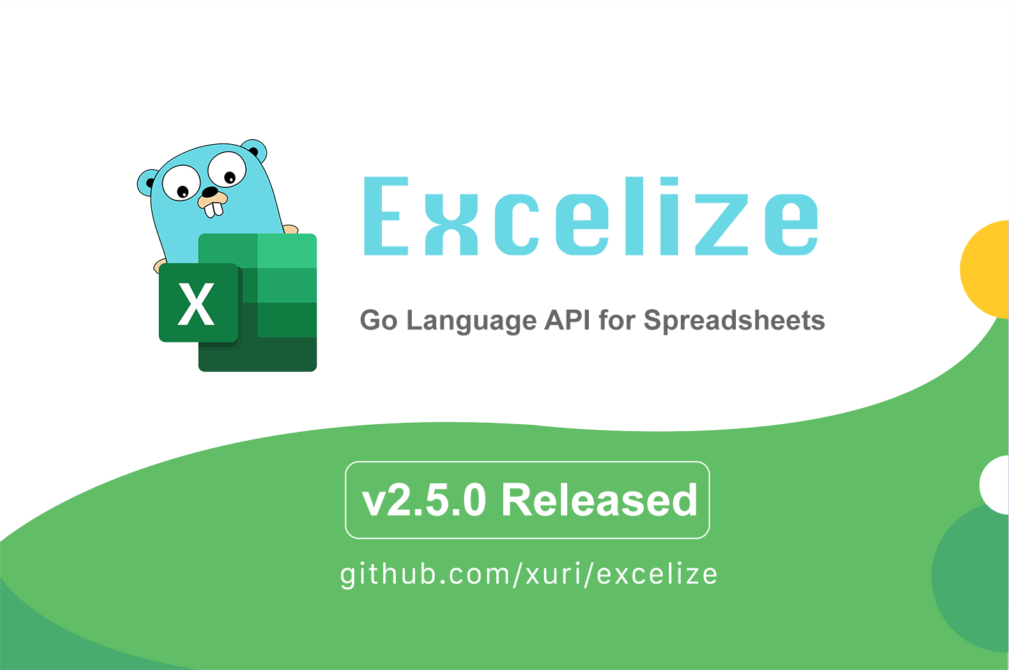Excelize 2.5.0 Released - Go language API for spreadsheets (Excel) files